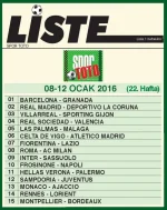 SPOR **************************** LİSTE 22_ HAFTA 2016.webp