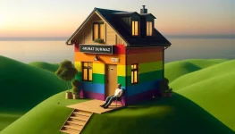 DALL·E 2024-05-29 21.52.39 - A realistic image of a single-story house on top of a green hill...jpeg